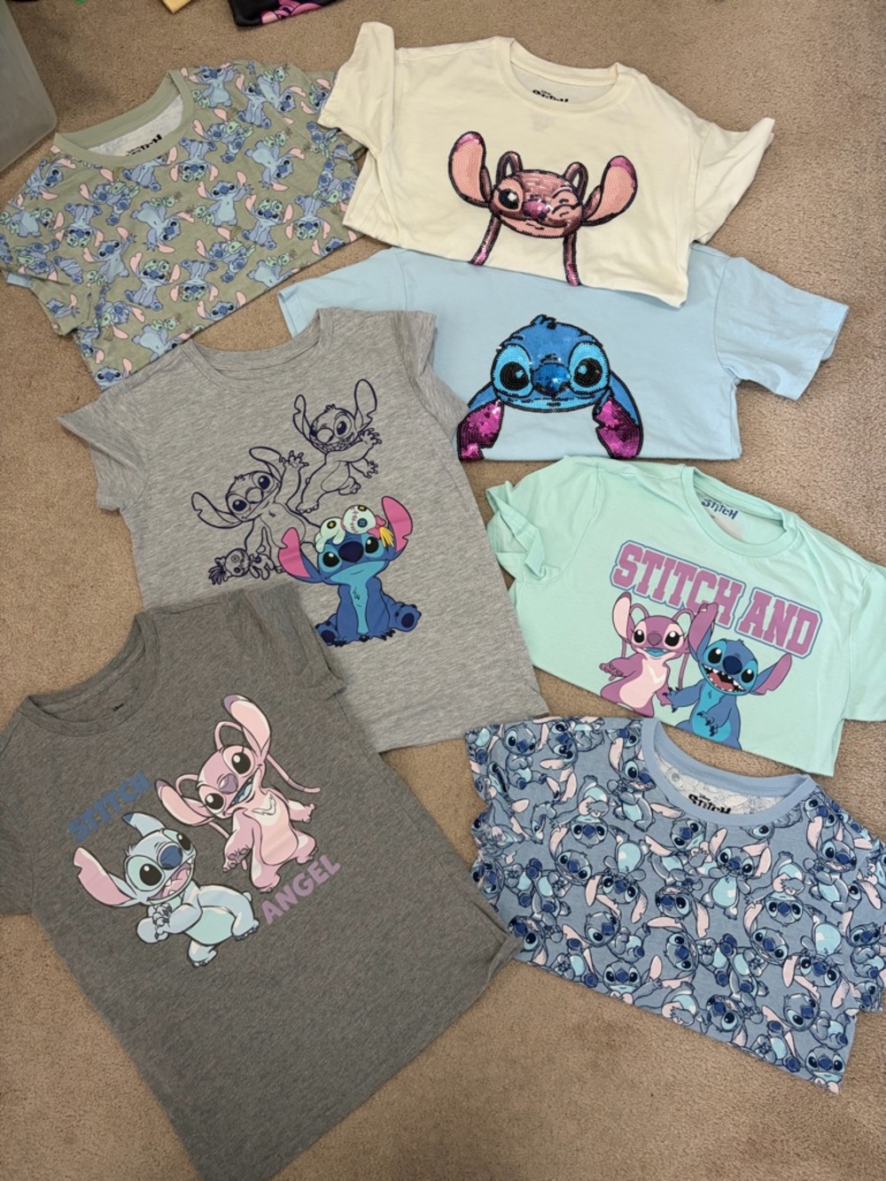 Lilo & Stitch Graphic Tees Bundle, lot of 10 shirts